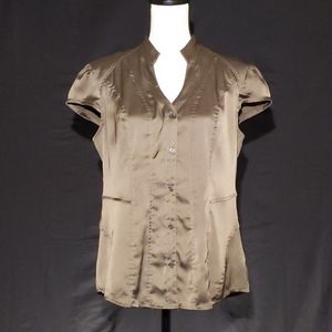 Express Cap Sleeve Button Up Blouse